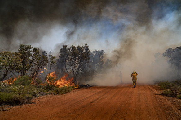 Strong easterly winds are hampering firefighting efforts in the Shire of Gingin. 