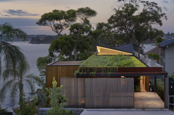 Bundeena Beach House, designed by Grove Architects, co-located green roof and solar. It was ahead of its time. 
