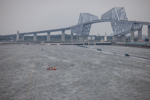 The closed Tokyo rowing course on Monday.