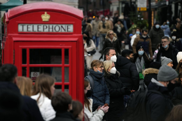 Crowds this week in Covent Garden in London. It is estimated that one in 10 Londoners have COVID-19.