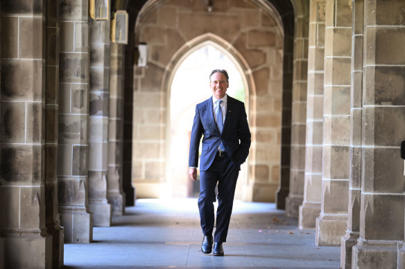 Greg Hunt at the University of Melbourne on Friday.