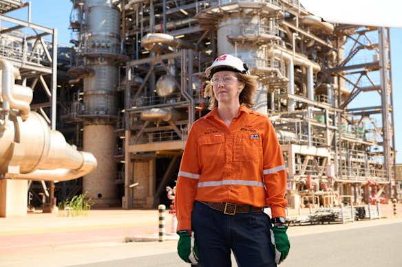 Woodside CEO Meg O’Neill at Karratha Gas Plant.