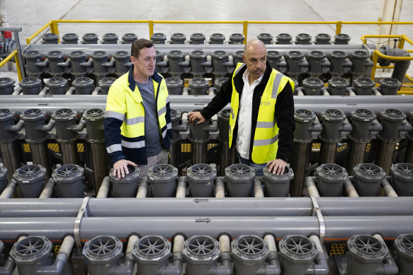 Sircel chief executive Anthony Karam and metallurgist David Bension at the e-waste recycling facility.