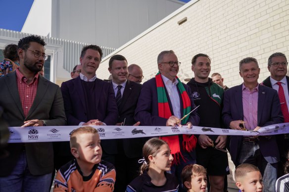 Prime Minister Anthony Albanese opens the Rabbitohs’ new training centre last Saturday.