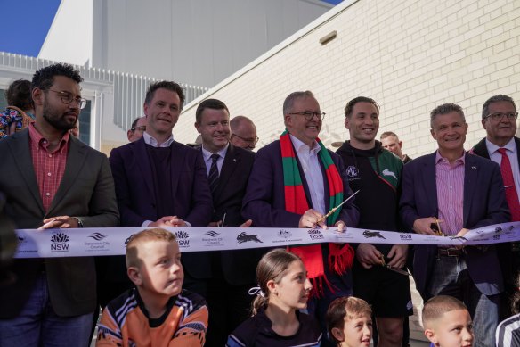 Prime Minister Anthony Albanese opens the Rabbitohs’ new training centre on Saturday.