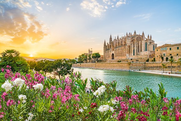 The Cathedral of Santa Maria of Palma, commonly referred to as La Seu, in Palma, Mallorca.