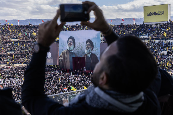 Hezbollah called on its supporters to attend the funeral in large numbers in what appears to be a move to show that it remains powerful.