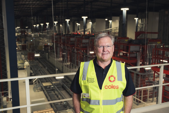 Steven Cain at the new Coles Redbank automated distribution centre in Queensland.