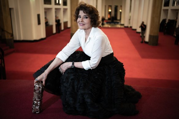Fanny Ardant with her Cesar award for best supporting actress for Belle Epoque. 