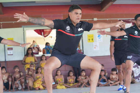 Latrell Mitchell was surprised by the club’s reception in Yarrabah.
