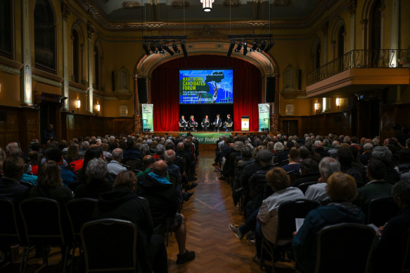 The Hawthorn Arts Centre was close to full on Wednesday night for the forum.