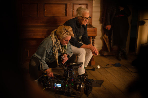 Cinematographer Ari Wegner shoots The Power of the Dog with director Jane Campion. 