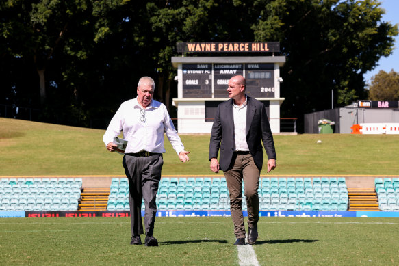 Wests Tigers CEO Shane Richardson and Inner West Mayor Darcy Byrne.