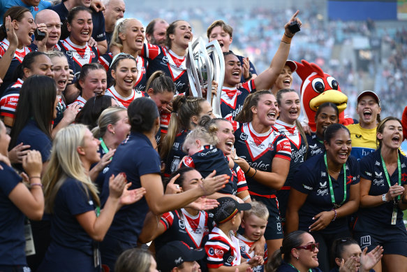 2024 NRLW champions the Roosters.