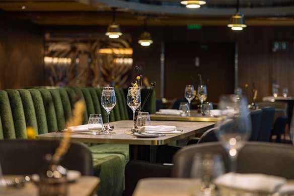 One of the MS Trollfjord’s three restaurants. Up to 80 per cent of the produce on board is sourced at ports along the journey. 
