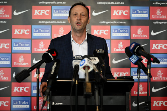 Mark Anderson has left the position of Collingwood chief executive.