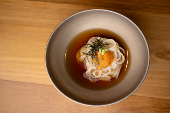 Sea urchin used in a dish at Kisuke in Sydney.