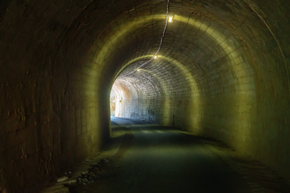 The cycling trail includes a number of historic disused railway tunnels.