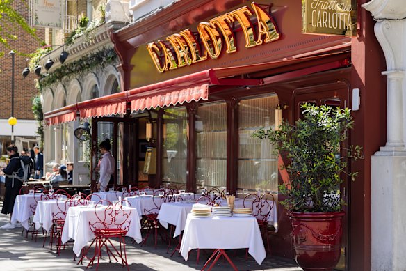 Carlotta Italian restaurant in Marylebone High Street, London.
