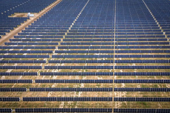 A solar farm on the outskirts of Gunnedah, NSW. 