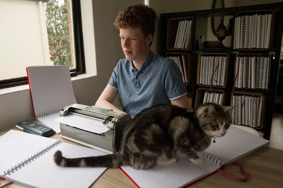 Jett Thompson from Mosman High School is studying for his HSC exams in Sydney.