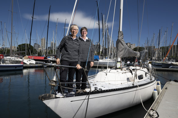 The two-handed crew of Currawong; Kathy Veel, 70, and Bridget Canham, 62.