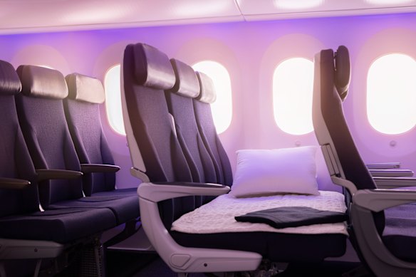 The Skycouch isn’t available on every long-haul Air NZ plane. 