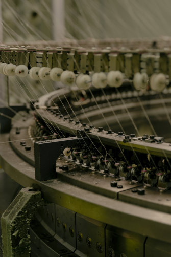 Inside the production section of Melbourne textile mill ABMT.