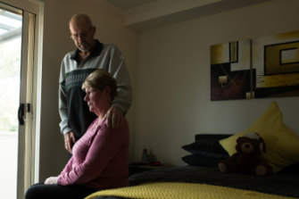 Joy and Mike Van Duinen, lost their son, Gary "Gee" Van Duinen to suicide. Gary was in debt due to a pokie addiction, in Sydney. 28th June 2018 Photo: Janie Barrett