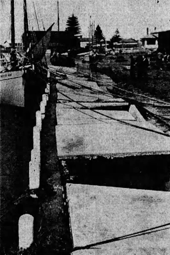  Port Fairy's fishing fleet and pier took heaving damage in the flooding. 