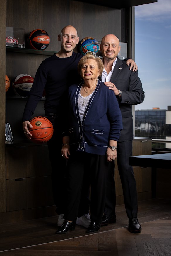 Larry Kestelman with his mother Svetlana and son Justin.