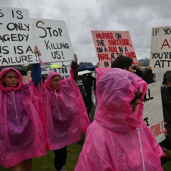 The weekend’s march in Godsford against male violence against women