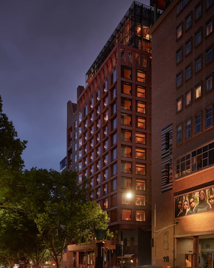 The independent hotel, located on the corner of Melbourne Place and Russell Street, is surrounded by architectural gems, many of which were built in the early 20th century.