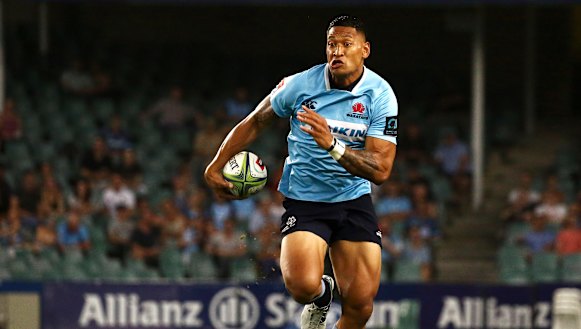 Star: Israel Folau in action for the Waratahs against the Stormers in round two. 