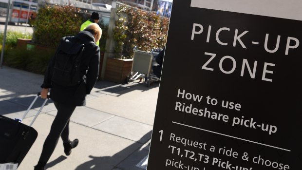 A designated pick-up zone for a ride-sharing service.