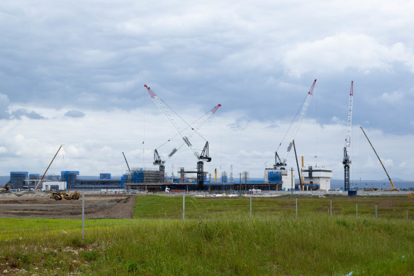 Construction continues on the Western Sydney Airport in Badgerys Creek, Sydney. 