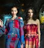 Models Amelia Morgan and Paris Cassar in gowns created by emerging designer Indigo Stuart for the NGV Gala celebrating Vivienne Westwood and Rei Kawakubo.