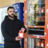 Cake Mail founder Jonathan Mussaad at his new Chatswood vending machine.
