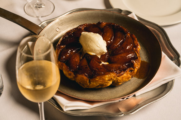 Apple tarte tatin with cinnamon ice cream at Felix.