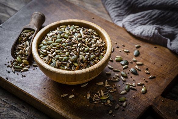 Pumpkin (and other) seeds.