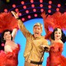 Bob Downe and showgirls onboard Pacific Encounter.