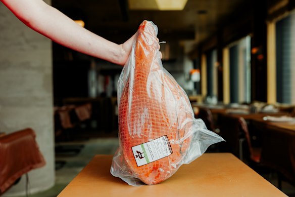 The winner of the annual Good Food Christmas ham taste test, from Feather and Bone butchery in Marrickville NSW. 