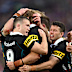 Mitch Kenny (left) with his Panthers teammates.