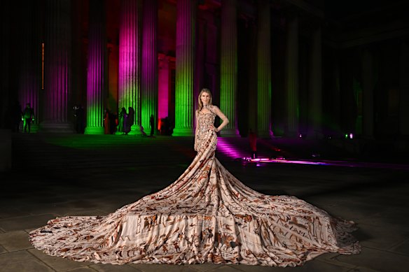 Rosanna Konarzewski attends the British Museum Ball 2026 wearing Hermione de Paula at The British Museum on October 17th, 2026 in London, England. 