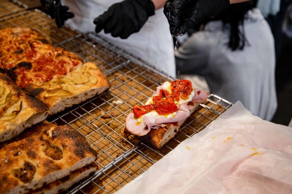 A.P Bread Roman-style pizza at Carriageworks.