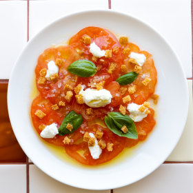 Oxheart tomato salad. 