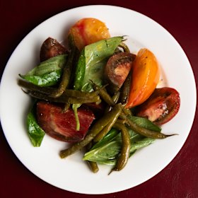 Tomato, green beans and bagna cauda.