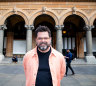 Chef-owner Alejandro Saravia outside his new restaurant venue to be opened soon at Martin Place. August 24, 2023. Photo Edwina Pickles. Short Black
