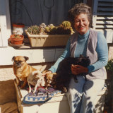Bernice Kopple with her pet pooches in the 1970s