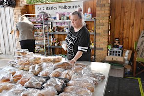 The City of Casey says Kelly Warren can no longer run her food pantry charity, Bk 2 Basics Melbourne, from her Narre Warren car port. 